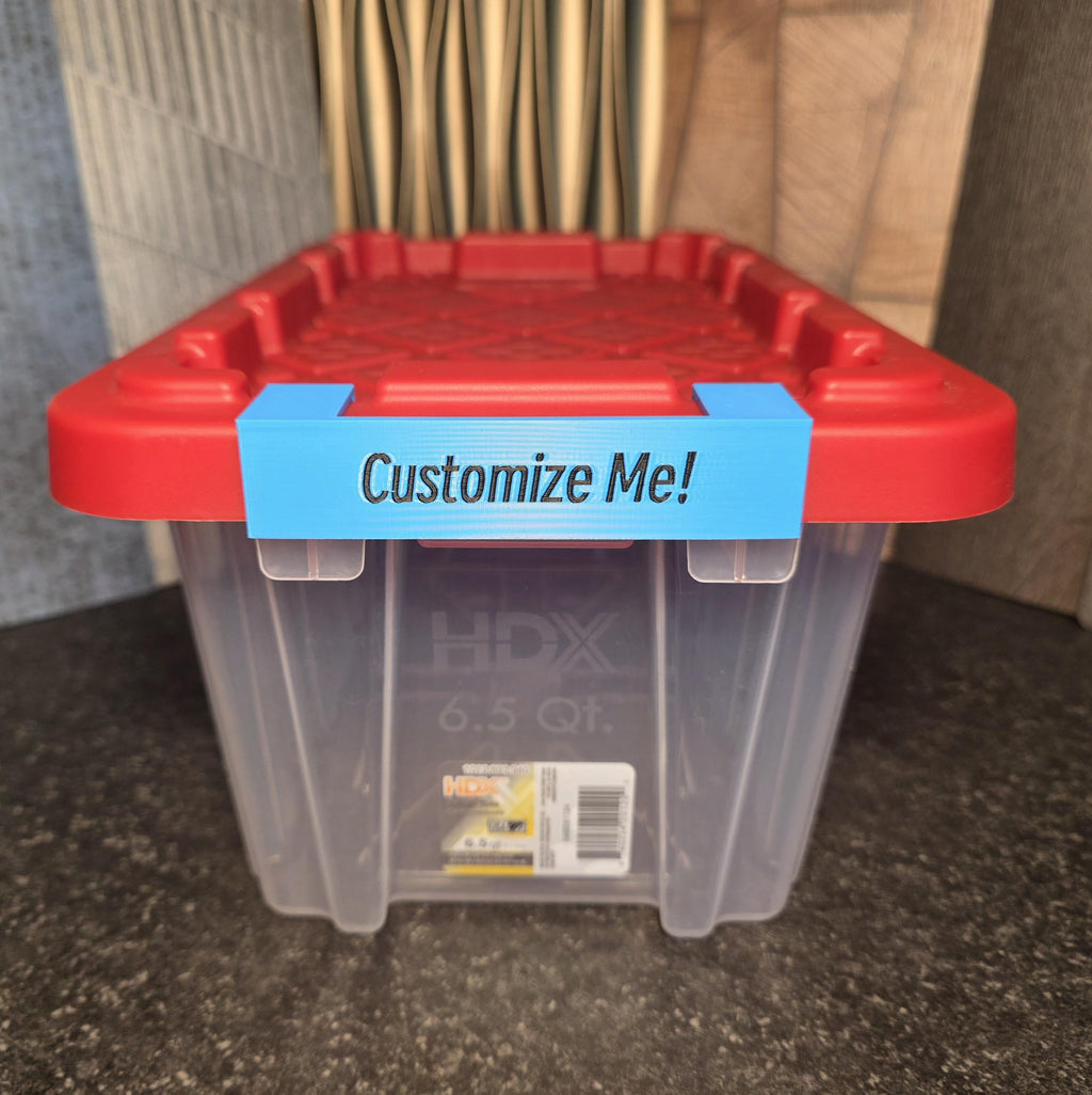 Custom 6.5 qt. HDX Home Depot *Snap-on* Storage Tote Labels