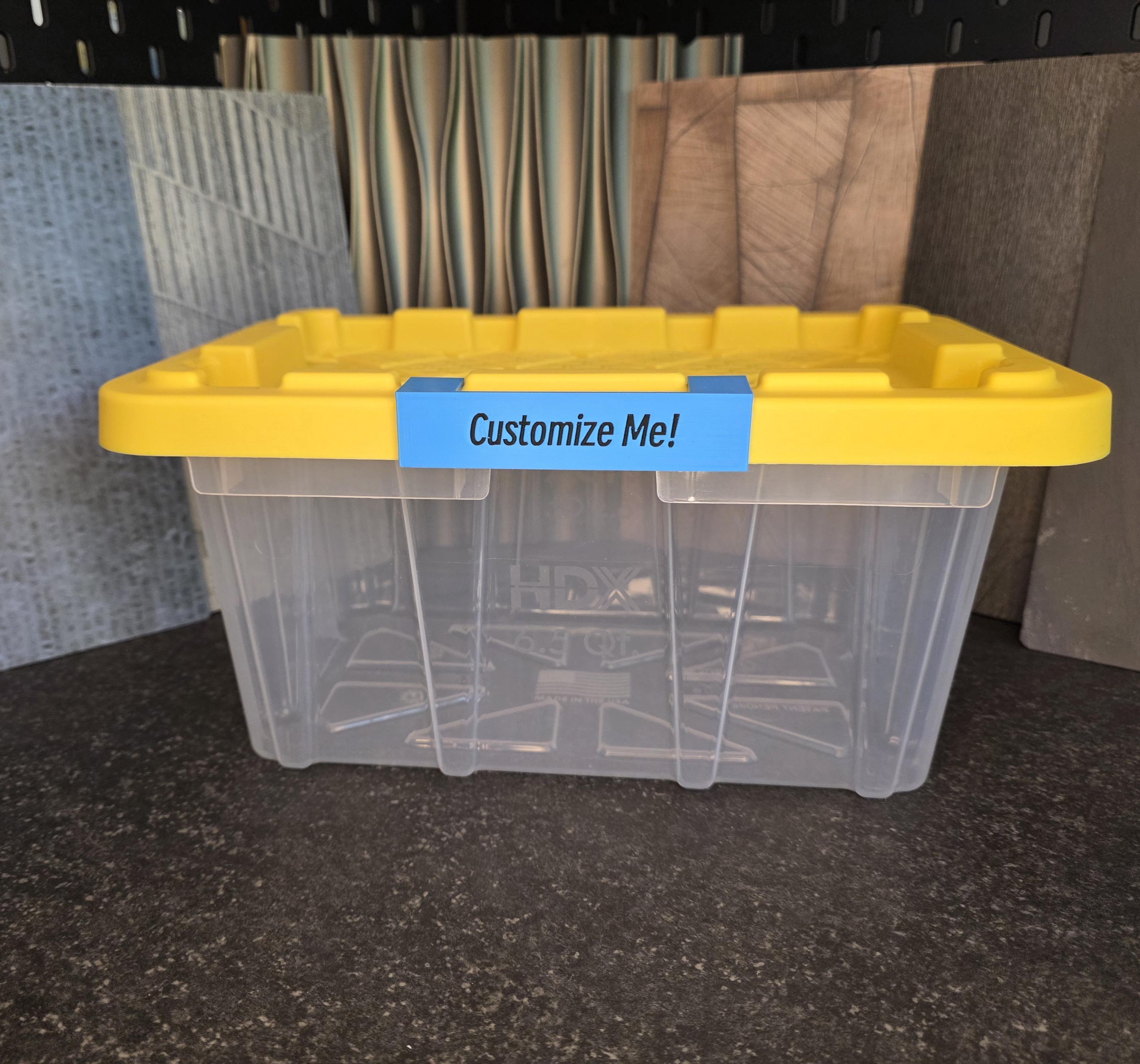 Custom 6.5 qt. HDX Home Depot *Snap-on* Storage Tote Labels