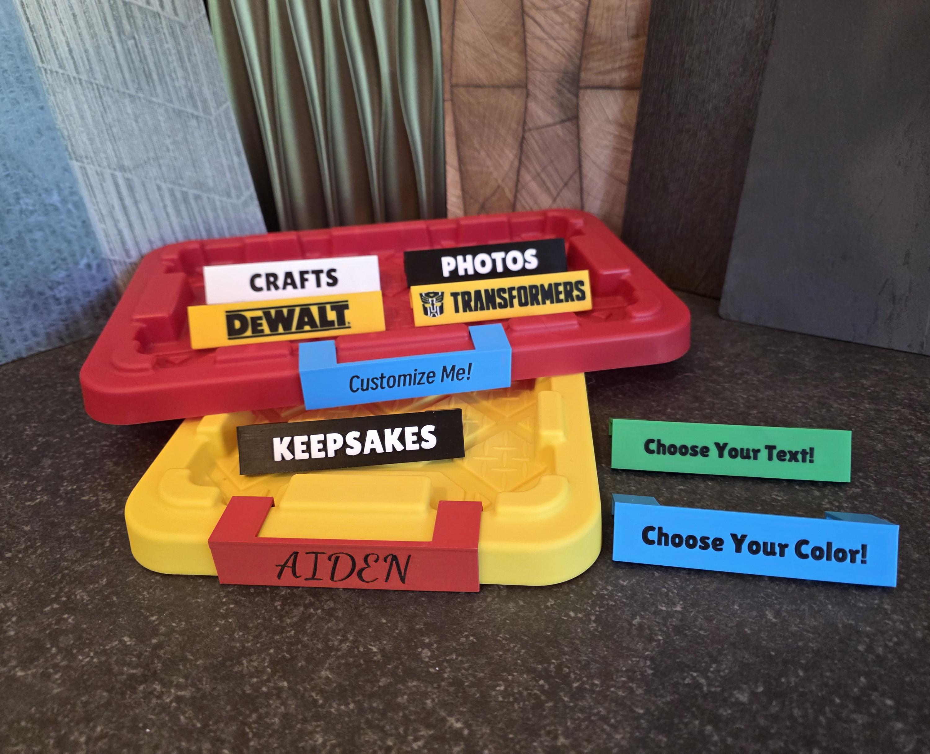 Custom 6.5 qt. HDX Home Depot *Snap-on* Storage Tote Labels