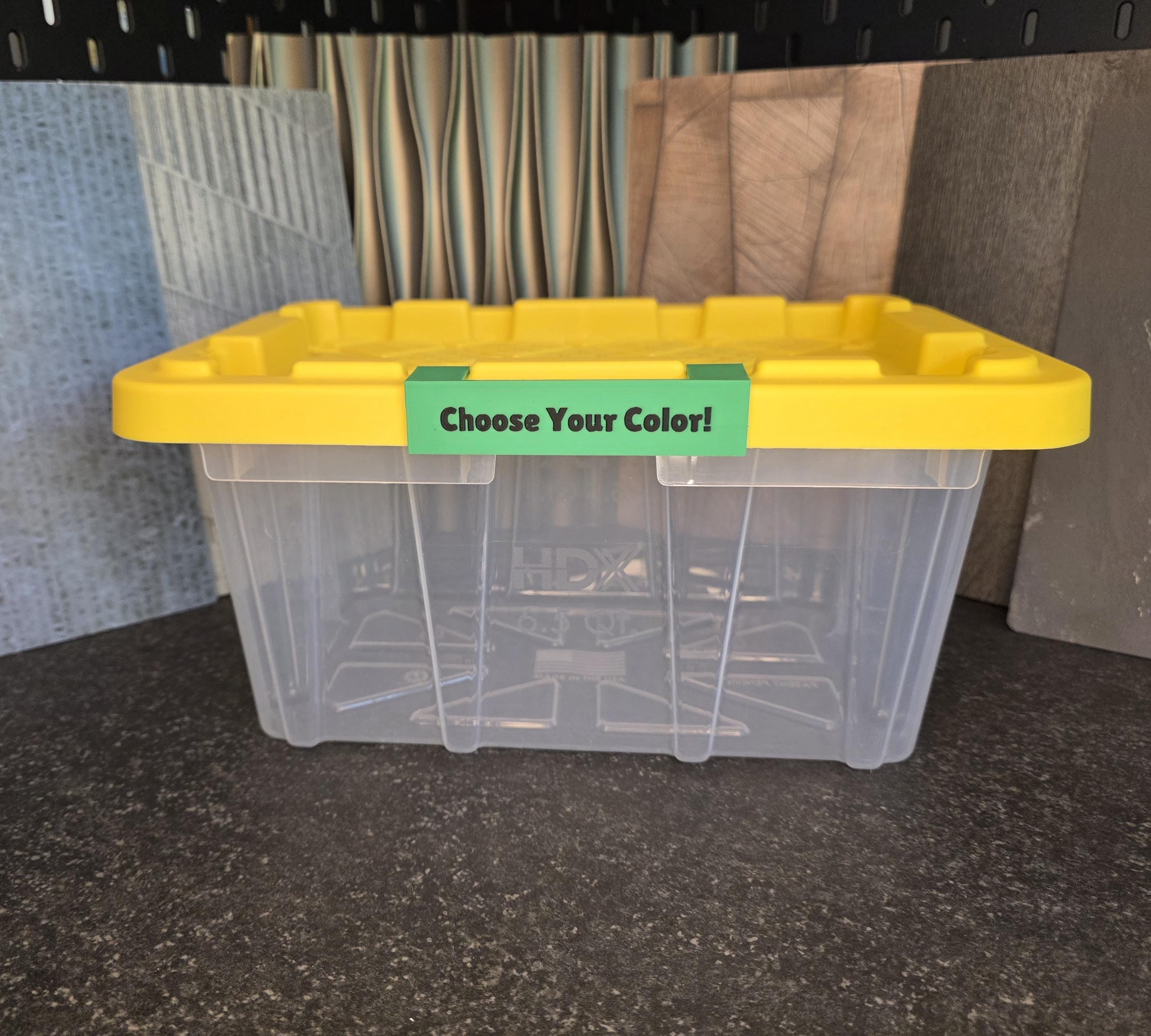 Custom 6.5 qt. HDX Home Depot *Snap-on* Storage Tote Labels