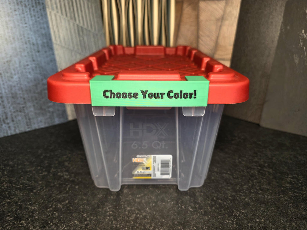 Custom 6.5 qt. HDX Home Depot *Snap-on* Storage Tote Labels